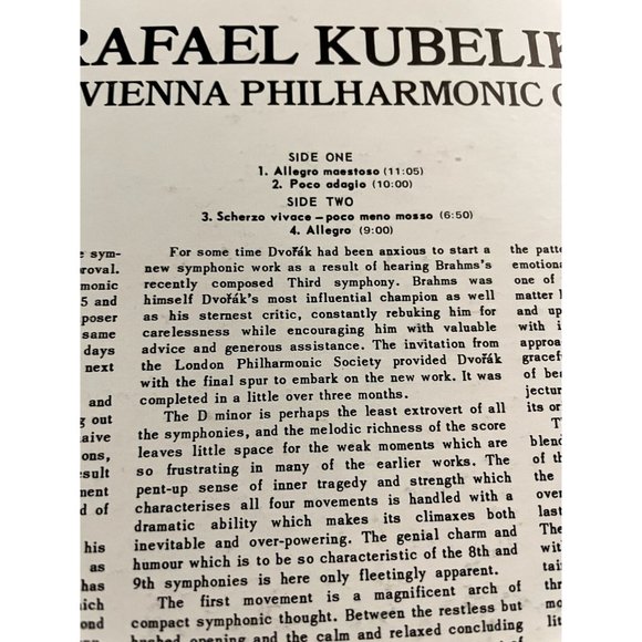 1971 Vinyl of Dvorak Symphony No. 7 Featuring the Vienna Philharmonic Orchestra - Picture 7 of 10